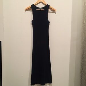 Navy blue ribbed tank dress